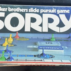 Sorry! Board Game 1972 A Parker Brothers Game Vintage