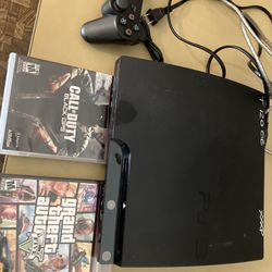 PS3 Slim 120 Gig 2001A  W Games And Control 