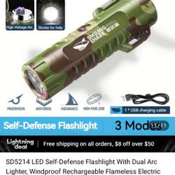 Electric Lighter Waterproof,Arc Lighter Plasma Lighter with LED Flashlight,Rechargeable USB Lighter Flameless Electric Lighters Outdoor(Camouflage)

