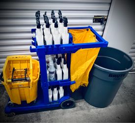 Cleaning cart with supplies