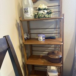 Vintage oakwood bakers racks