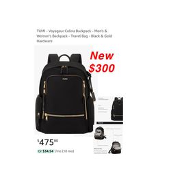 New TUMI - Voyageur Celina Backpack - Men's & Women's Backpack - Travel Bag - Black  new never used original $300 pick up east Palmdale 