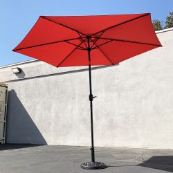 New in box $70 Patio Umbrella Set (10 FT Umbrella and 26lbs Weight Base) Tilt Crank, Outdoor Garden Market 