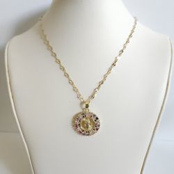 Necklace Chain Virgen De Guadalupe Gold Plated Oro Laminado 