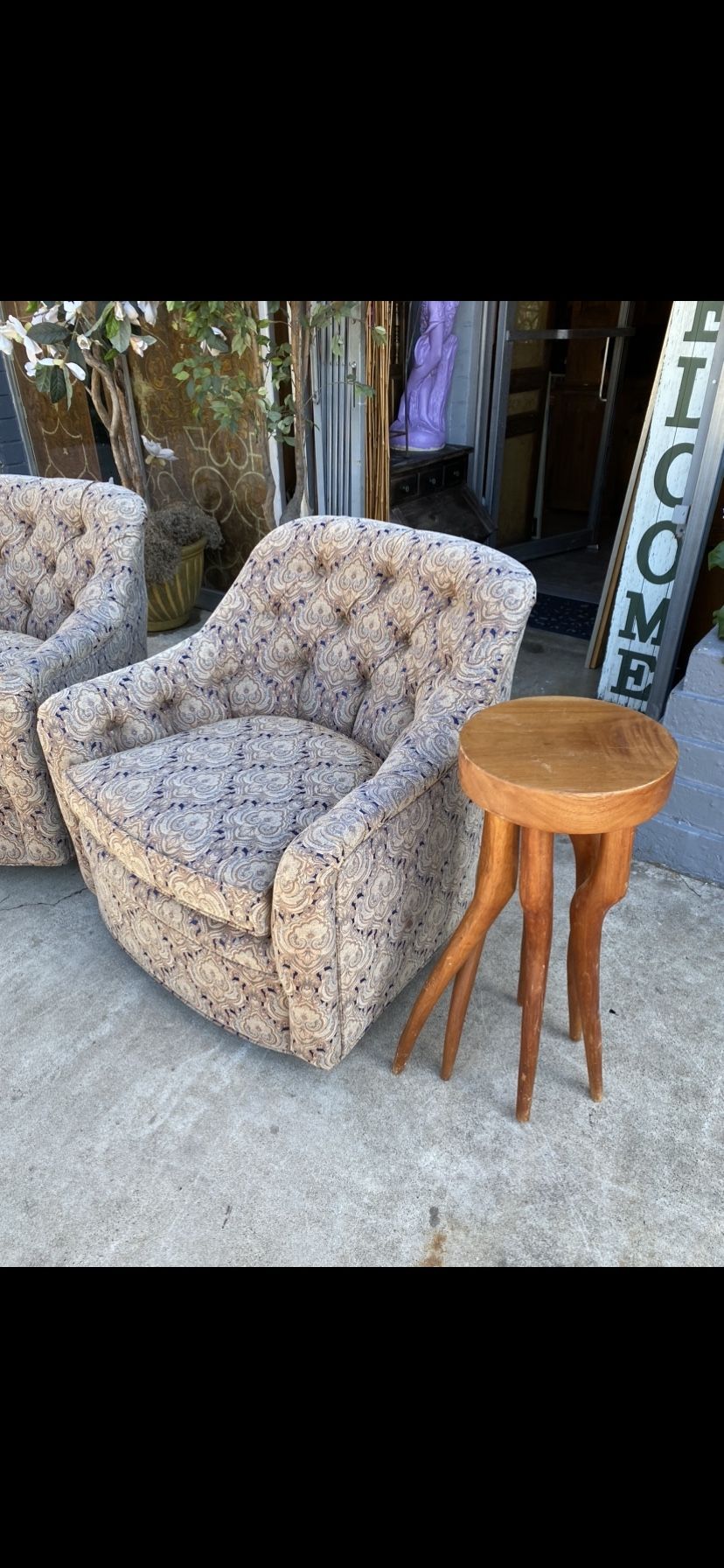 Vintage swivel very comfortable club chairs