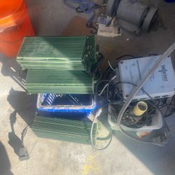 Four grow lights controller, 4 inverters,  hoods, and all the wiring.