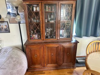 1970s Solid Wood Hutch