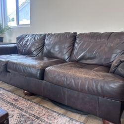 Ashley Furniture Leather Sofa & Love Seat