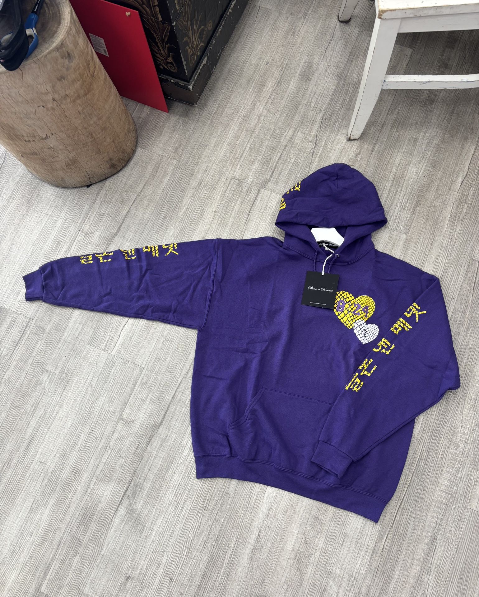 Purple and yellow Kobe Bryant heart hoodie #Lakers