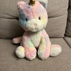 FAO Schwarz Glow Brights Kittycorn Plush Lights Sounds Purple Unicorn Cat Purrs