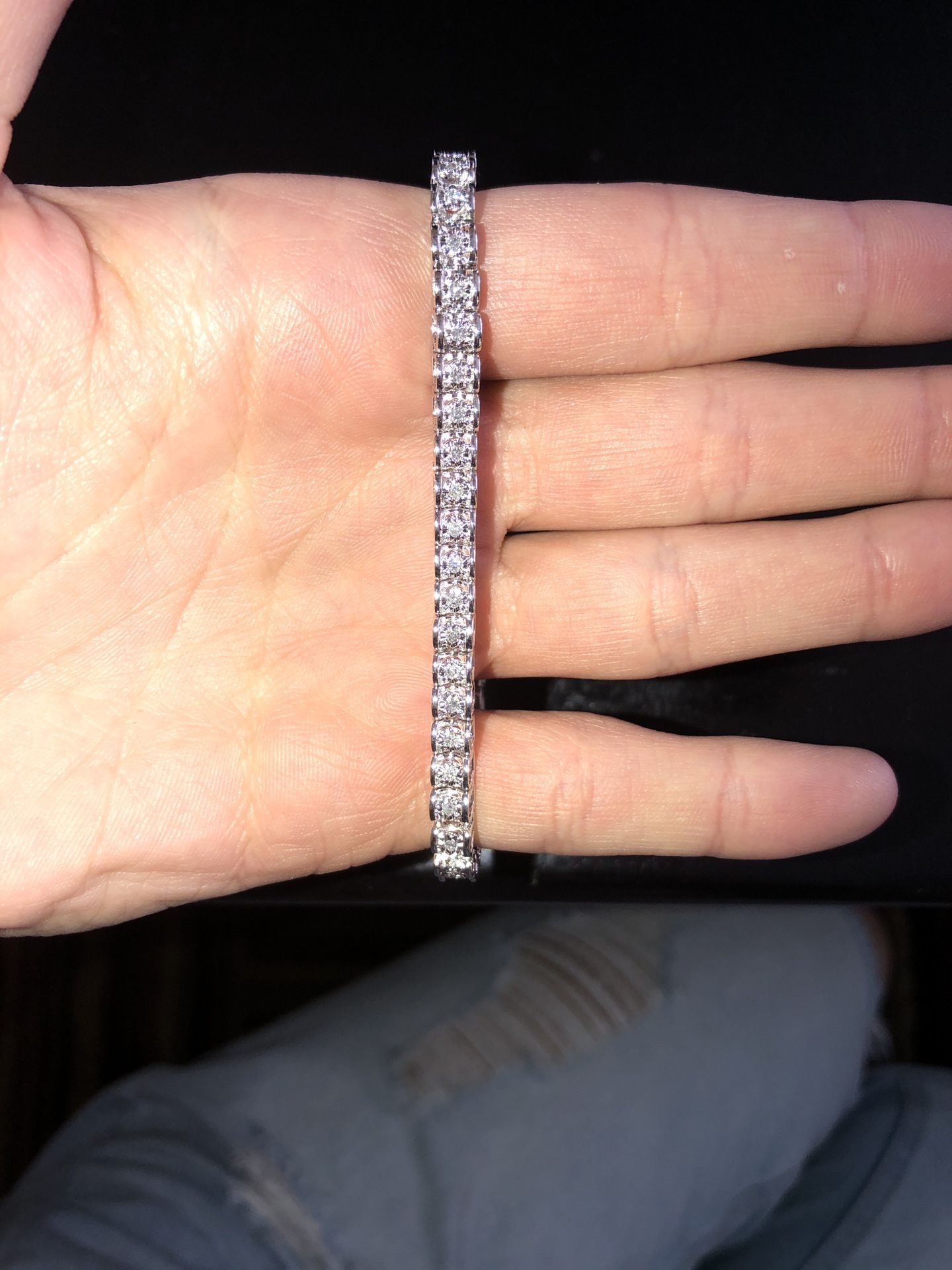 Diamond Sterling Silver Bracelet