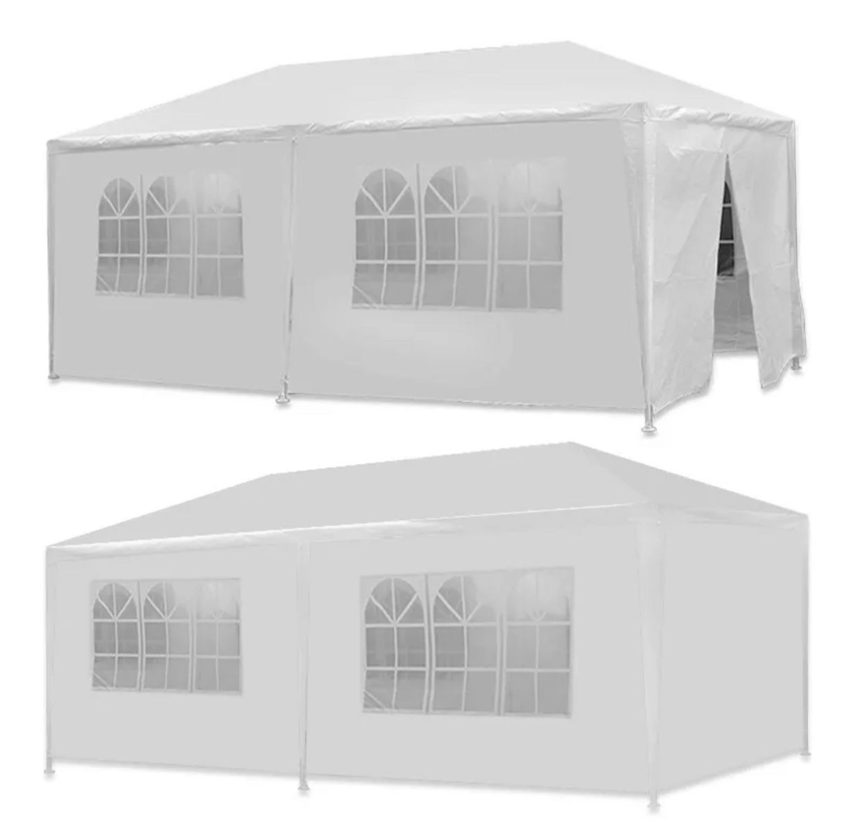 10' x 20' White Gazebo Wedding Party Tent Canopy W/ 6 Sidewalls Outdoor Game