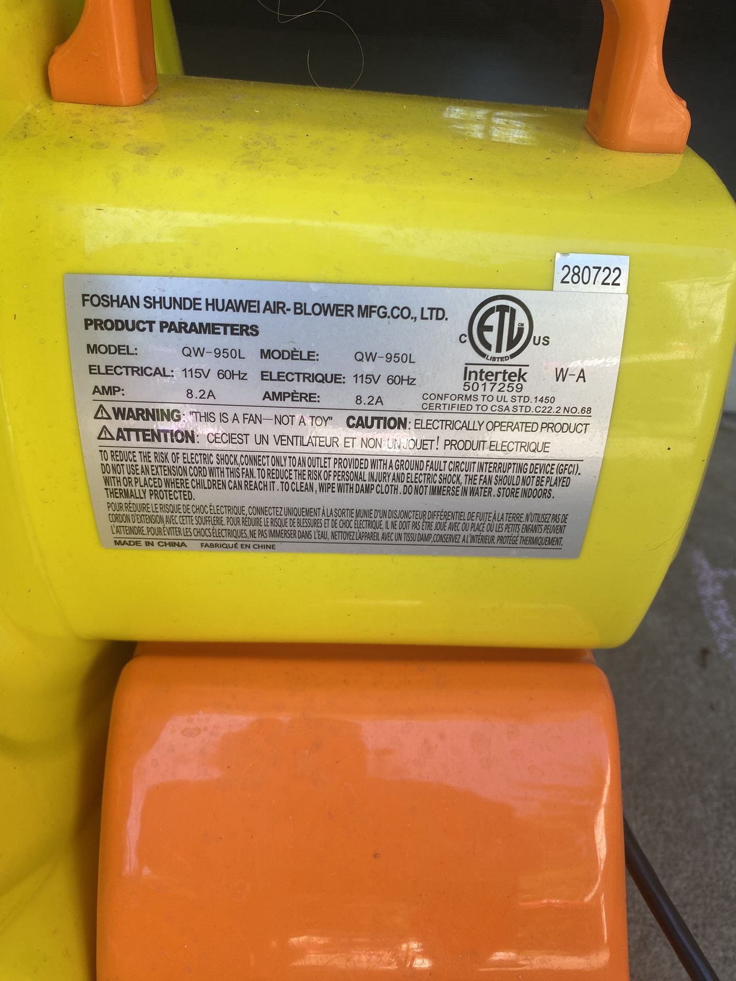 Bouncy House Blower