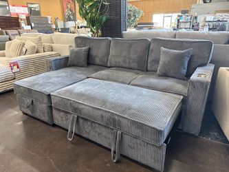 Corduroy Sleeper Sectional with Storage