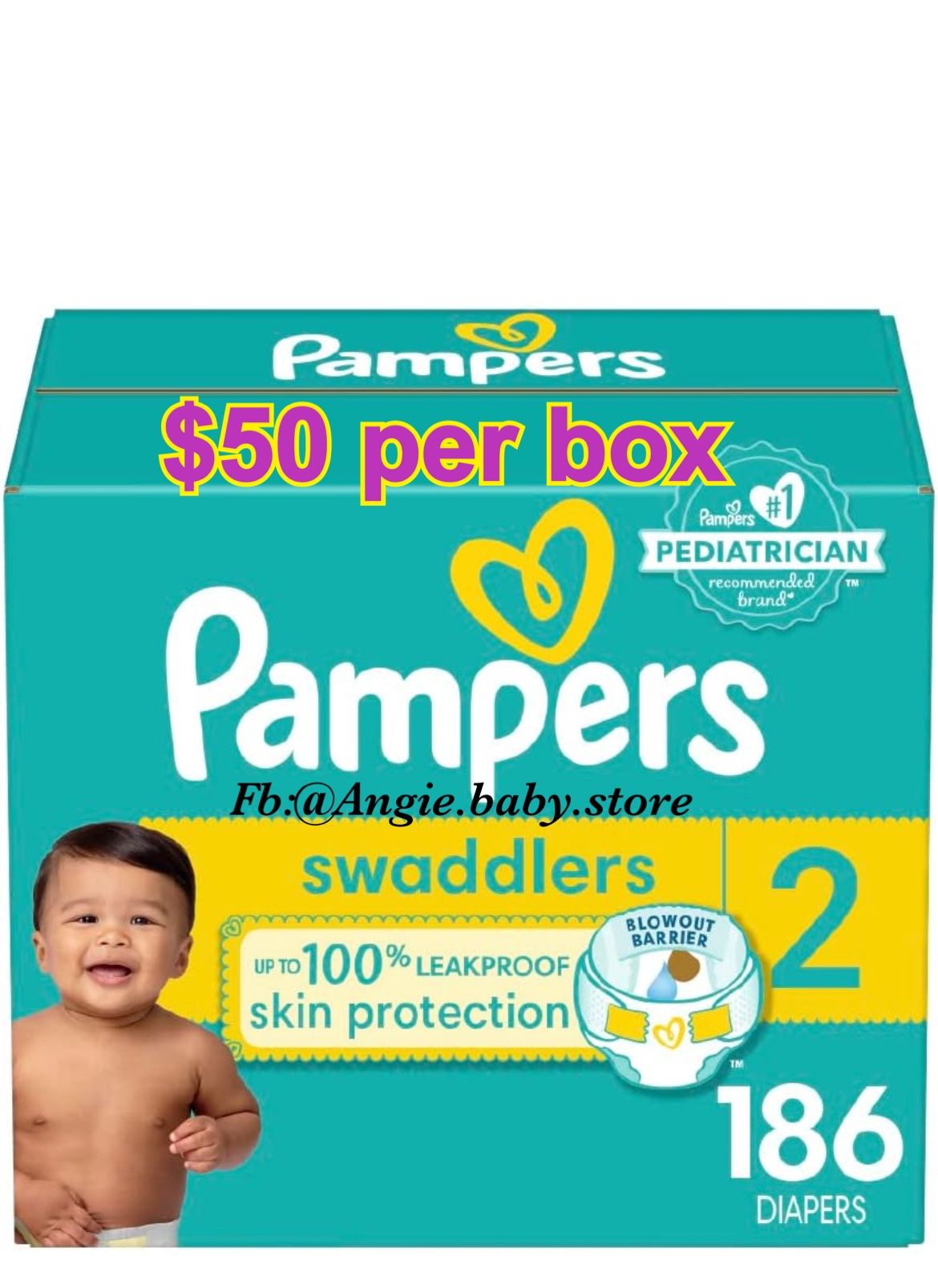 Pamper Swaddlers Size 2 Jumbo Box