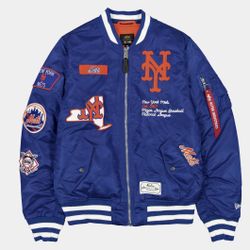 NEW YORK METS X ALPHA X NEW ERA MA-1 BOMBER JACKET
