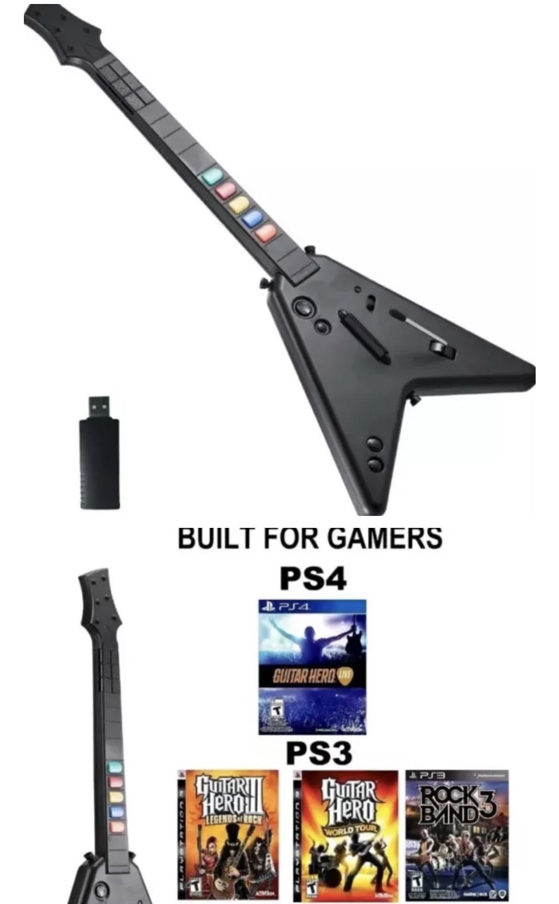 DOYO Wireless Guitar Controller for PS3 & PC PS4 Guitar Hero Clone Hero Rockband Elevate your gaming experience with the DOYO Wireless Guitar Control