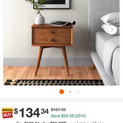 New Mid Century Nightstand 