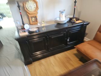 Black Wooden 3-Door Sideboard Buffet Cabinet