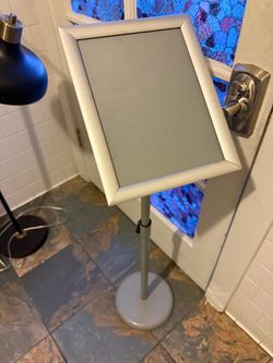 Silver Adjustable Sign Stand with Snap Frame
