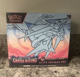 Pokémon Cards. Chaos Rising Pokemon Center ETB, Prismatic Evolutions ETB(look at pics) and Pitch Black Booster Bundle