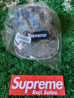 Supreme Bandana Jacquard Denim Camp Cap Blue