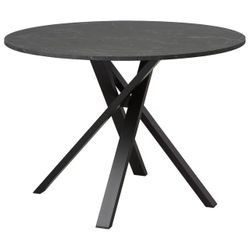 Black round dining table, 41 3/8”