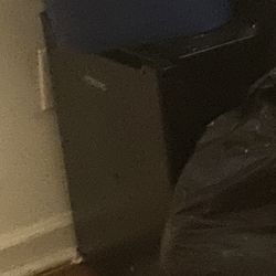 Black mini fridge