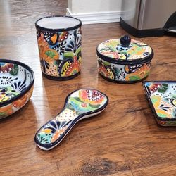 5 Piece Authentic Talavera Kitchen Set