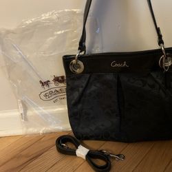 🖤 Authentic Coach Hobo Bag, Signed C Black Coach Satchel Crossbody Bag, Designer Coach Purse, Coach Shoulder Bag 