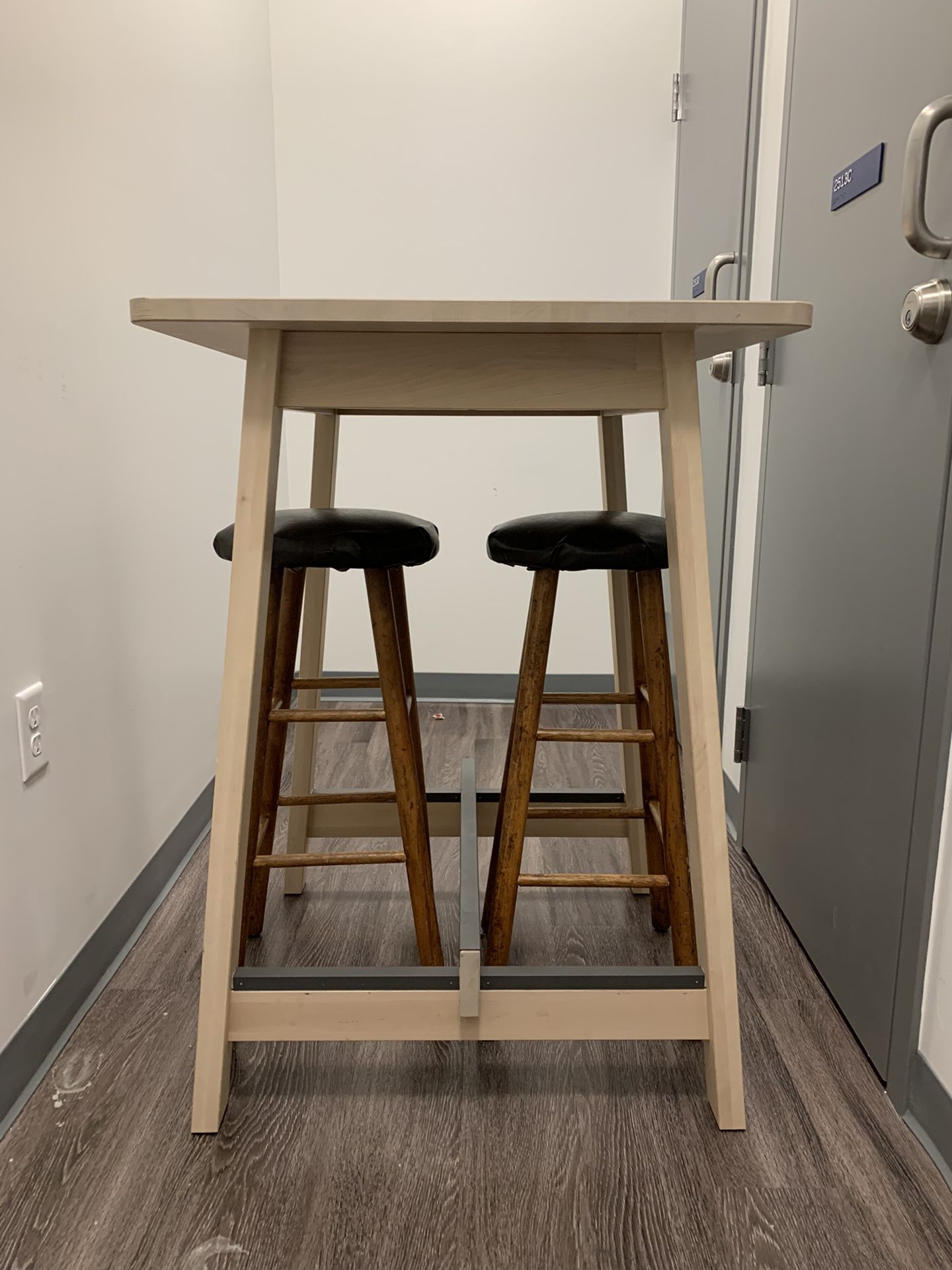 IKEA NORRÅKER Bar table, birch wood (& DIY stools) for Sale in
