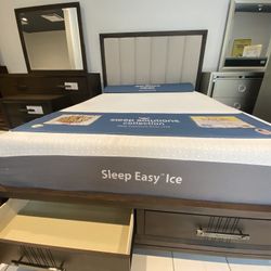 BEDFRAME WITH DRESSER MIRROR COMBO! WE SELL BRAND NEW FURNITURE! ALL CREDITS WELCOME! Zero DOWN! 