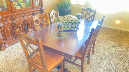 Complete dining room with hutch table and chairs