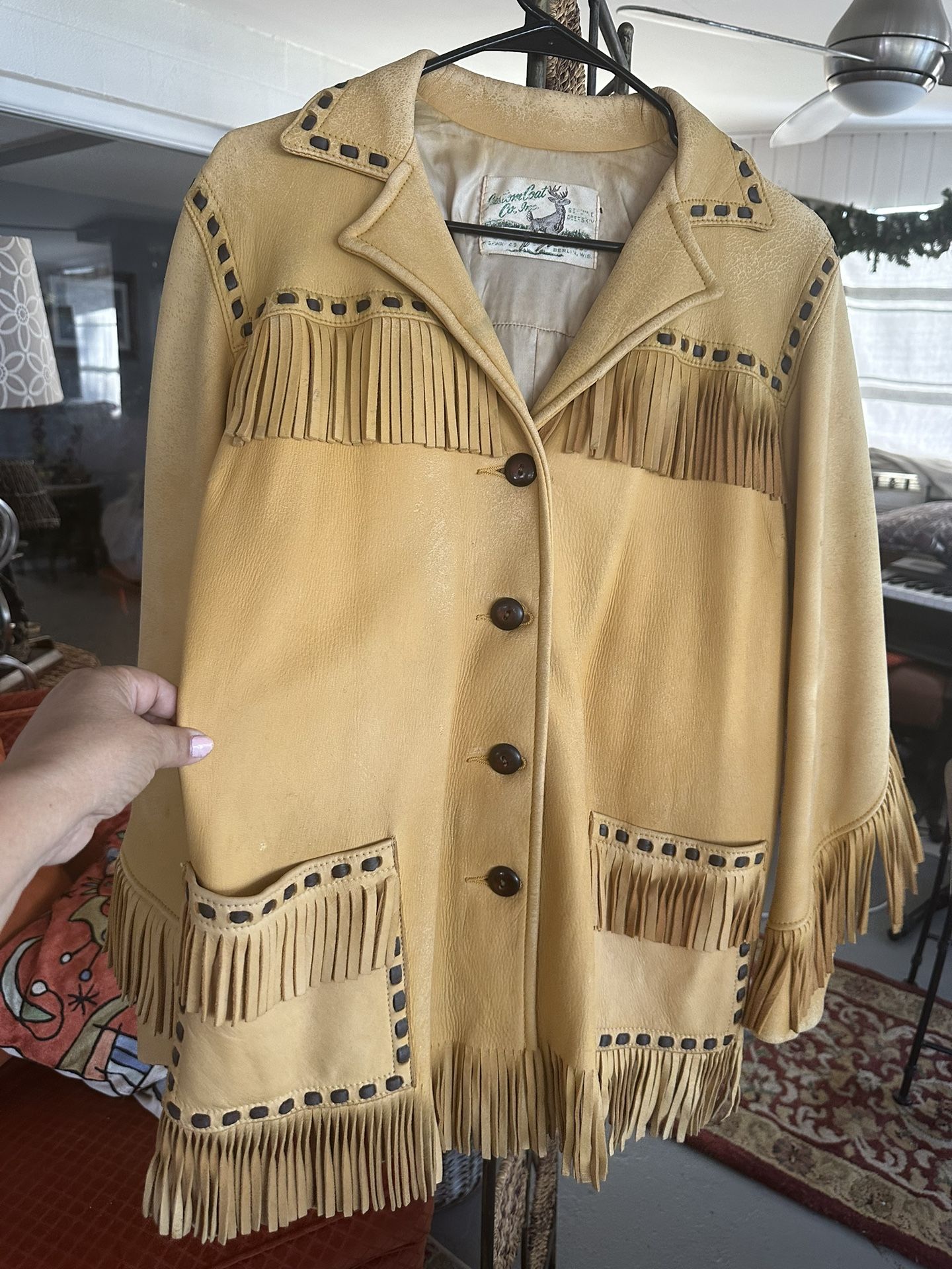 Deerskin Fringe Coat (Size M) Custom Coat Co. Inc