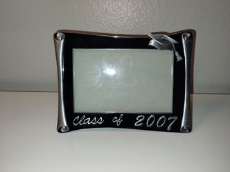 Y2K Vintage Metal & Resin Class Of 2007 4x6 Tabletop Picture Frame EUC VTG