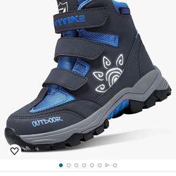 Littleplum Boys Snow Boots Winter Waterproof Antiskid Boots Hiking Outdoor Shoes for Unisex Kids/Little Kid/Big Kid)