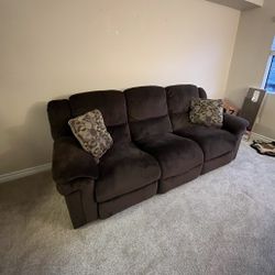 Dark Brown Recliner Couch 