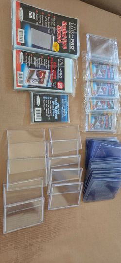New and used lot of mix sports cards holders and bags