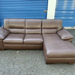 Brown Leather Italsofa Sectional FREE DELIVERY!*🚚