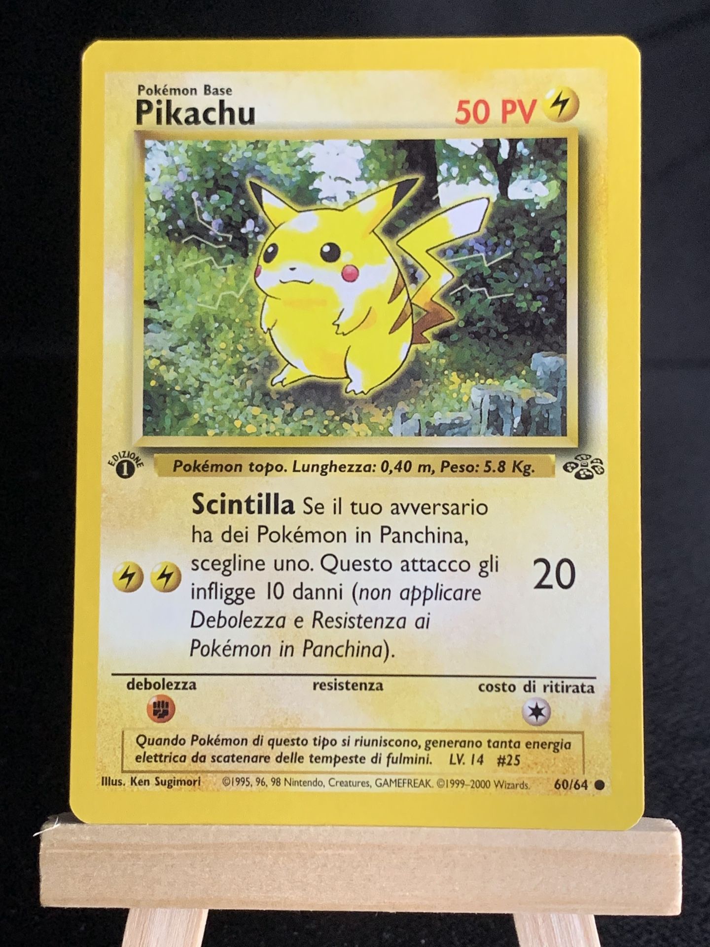 1st Edition RED CHEEKS PIKACHU Jungle 60/64 Italian Pokémon