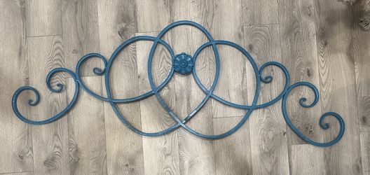 Teal Metal Scroll Wall
