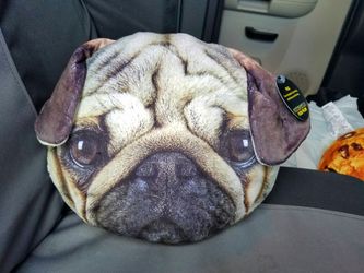 Emoji plush pug pillow