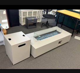 Moving sale !! New 56"Outdoor Rectangle Fire Pit Table and Propane Tank Cover 50000 BTUR (has minor scratch)