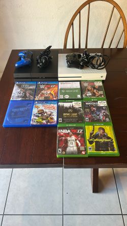 xbox one s and ps4 with games