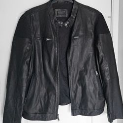 Men's Leather Jacket Biker XL Chammara 
