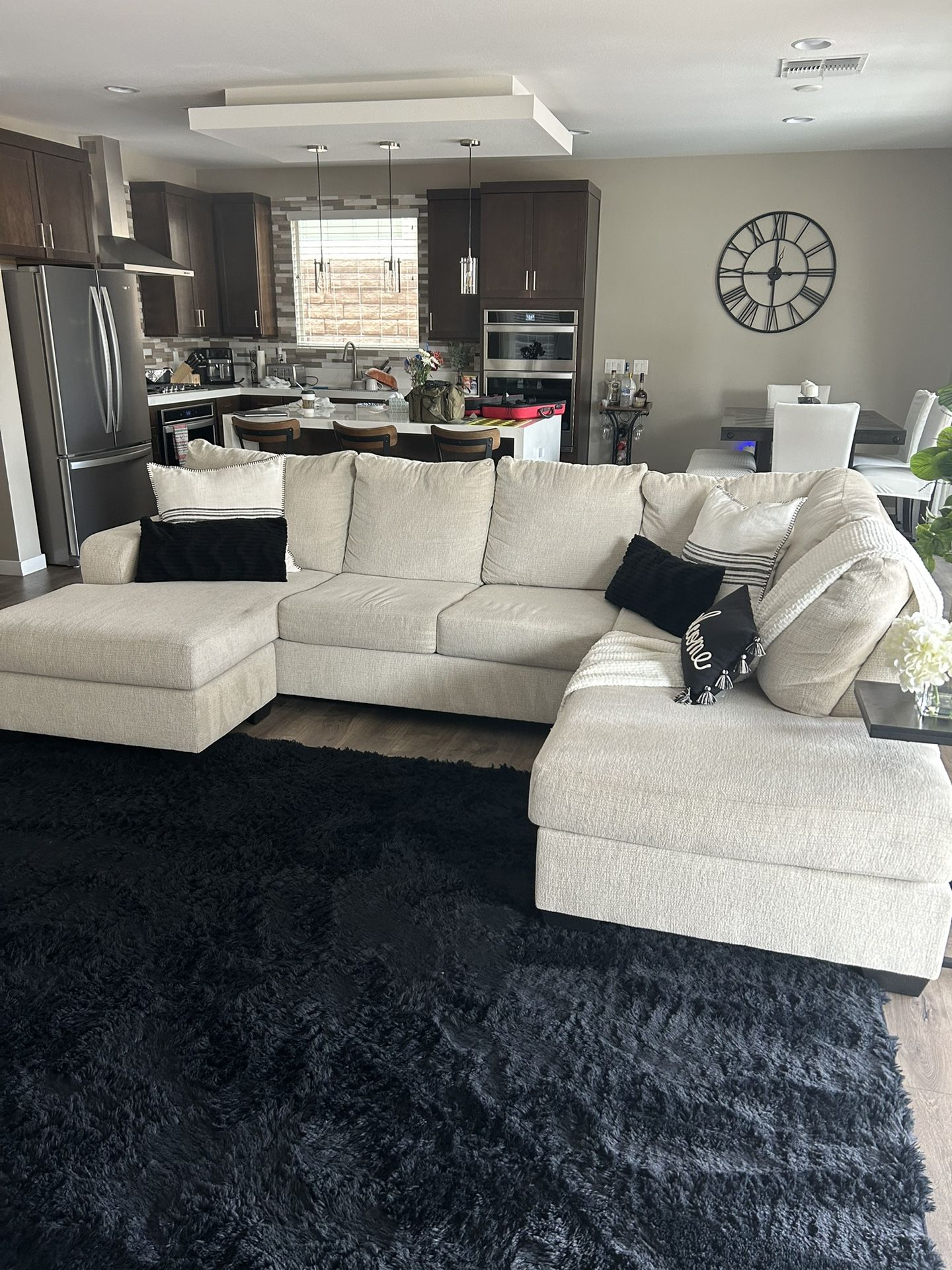 4-piece; Sectional With Chaise, Storage Ottoman And Swivel Chair