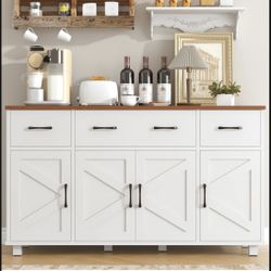 55 Inches Sideboard Cabinet with Storage and Drawers. For Living Room- Dining Room-Kitchen- Entryway. Brand New in original box.