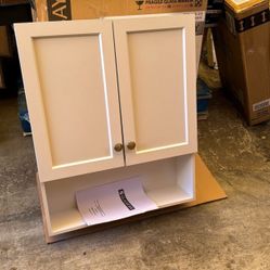 Glacier Bay 22-7/8 in. W. x 27-7/8 in. H Framed Surface-Mount Rectangular Bathroom Medicine Cabinet with Mirror, White