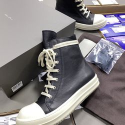 Rick Owens Leather Low Sneakers 37