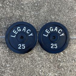 Legacy Standard 1" weight plates 25 lb 25lbs weights Ibs plate Vintage 50lb tot Set Pound pounds #